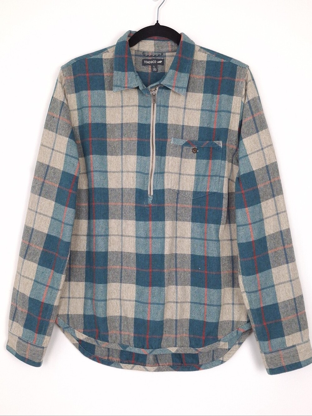 Toad&Co Bodie Dos 1/4 Zip flannel shirt plaid cozy fall cabin outdoor grunge